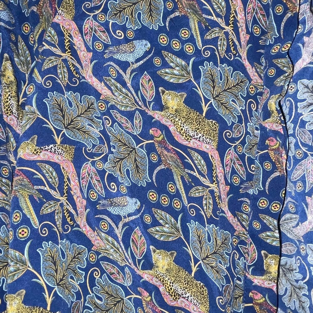 J crew leopard silk button down top